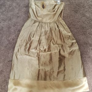 Gold Strapless cocktail dress